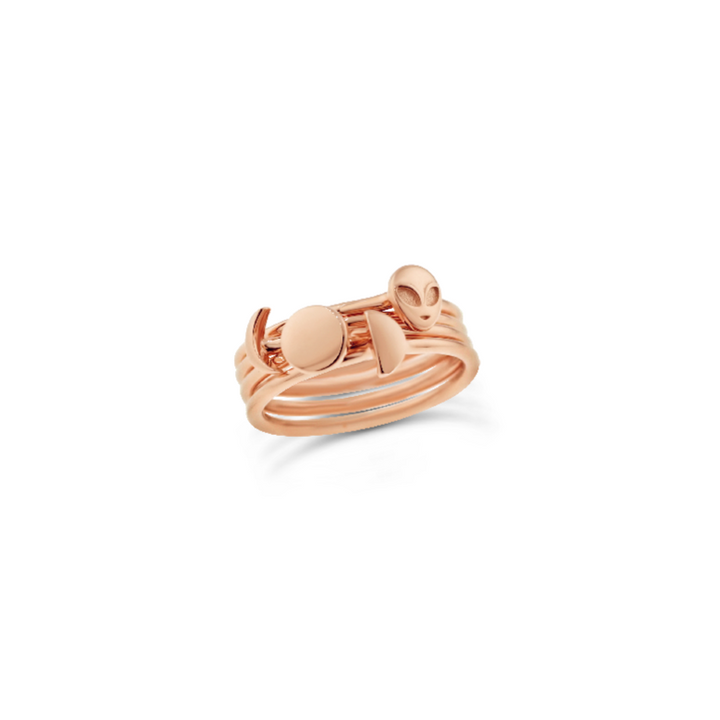 14k Gold Crescent Moon Stackable Ring – Joni Disco